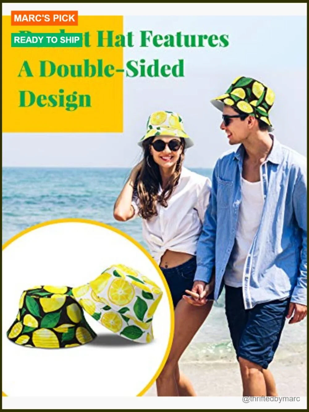 2 Pack Reversible Bucket Hat Unisex Cotton Sun Hat for Beach Travel Fishing